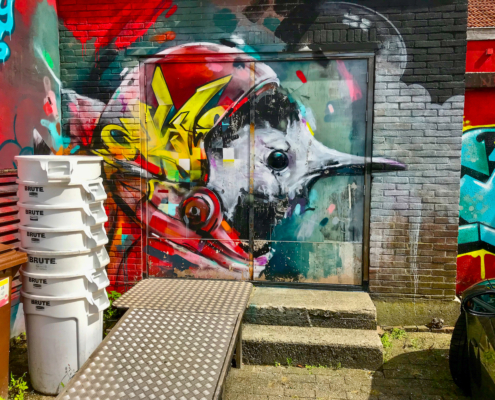 Grafitti in de binnenstad van Leeuwarden